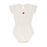 Ely's & Co Ivory Embroidered Heart Romper
