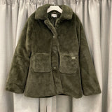 Nicole Miller Green Fur Coat