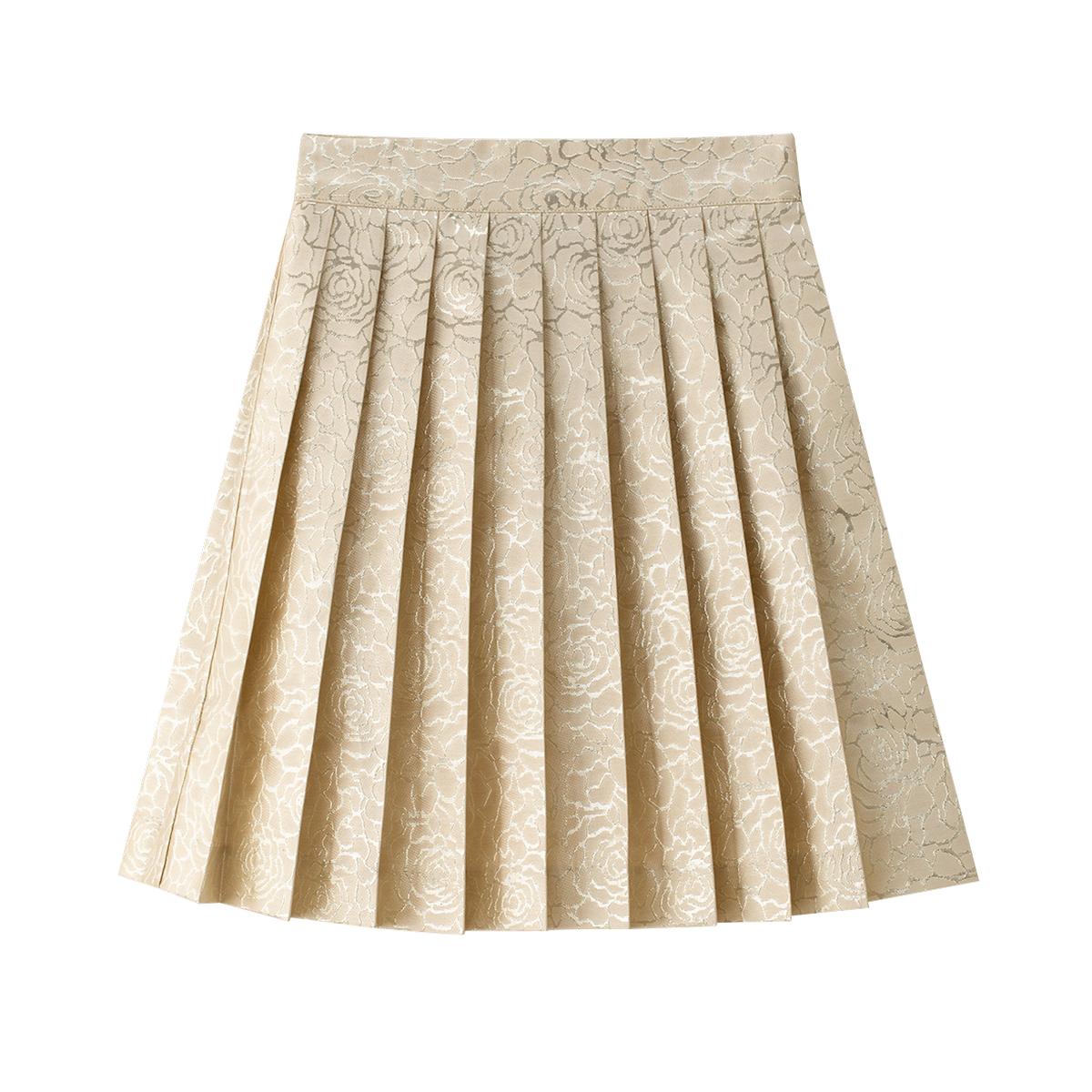 Coco Blanc Gold Pleated Skirt – Young Timers Boutique