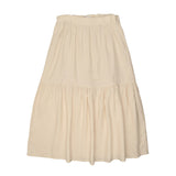 Coco Blanc Cream Linen Maxi Front Pleat Skirt