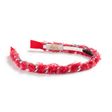 Halo Luxe Red Denim Silver Chain Headband