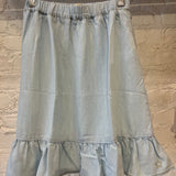 Tocoto Vintage Blue Midi Ruffle Skirt