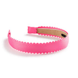 Halo Luxe Hot Pink Gumdrop Scalloped Satin Headband