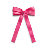 Halo Luxe Hot Pink Gumdrop Scalloped Satin Bow Clip