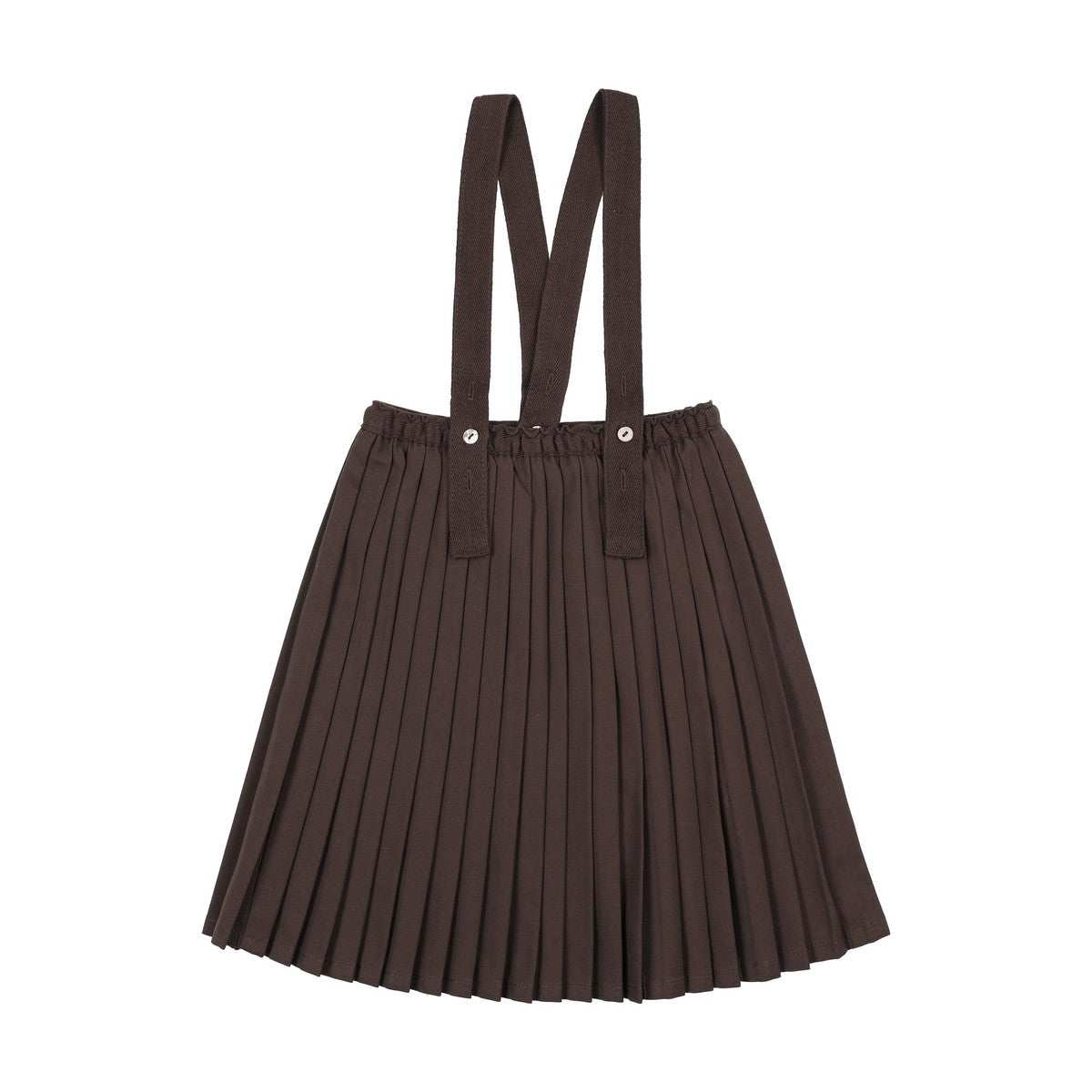 新品タグ付きMochi モチsuspender skirt 日本製 Analogie Chocolate Brown Knife Pleated Suspender Skirt – Young
