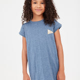 Crew Blue Palm Quilted Cotton Dress