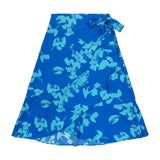 Meme Blue Wrap Print Skirt