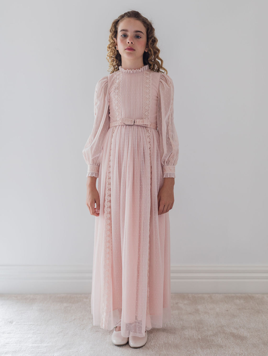 petite amalie pink dress PETITE AMALIE SOFT PINK LINEN SHAWL COLLAR DRESS