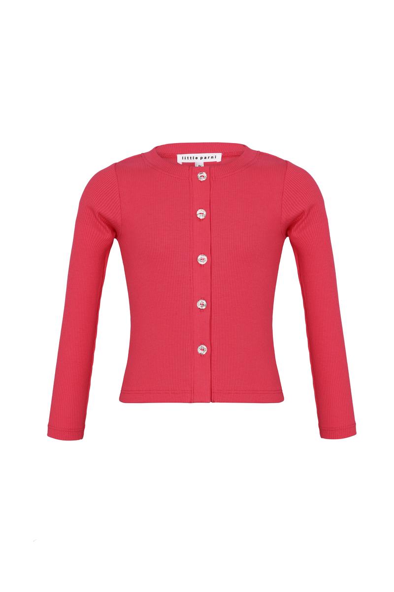 Little Parni Rhinestone Cardigan K443 - Pink (*runs small*) Little Parni Rhinestone Cardigan K443 - Pink (*runs small*)