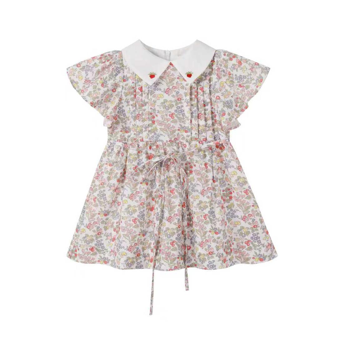 Nou Nelle White Strawberry Embroidered Dress 14 / Pink Nou Nelle White Strawberry Embroidered Dress 14 / Pink
