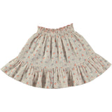 Tocoto Vintage Off White Floral Check Skirt