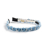 Halo Luxe Light Blue Denim Silver Chain Headband