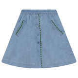 Kix Denim/Green Ric Rac Skirt