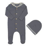 Bee & Dee Storm Blue Sailor Footie with Beanie
