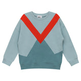 Kix Blue/Coral Contrast V Sweatshirt
