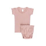 Ely's & Co Pink Lace Trim Pointelle Set