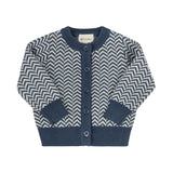 Looms Blue Herringbone Collection Cardigan
