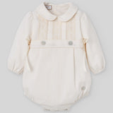 Paz Cream Woven Button Lua Romper