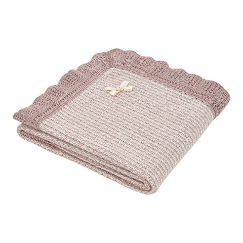 Paz Mist Pink/Cream Knit Blanket