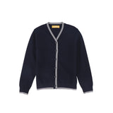 Le Bourdon Navy V-Neck Trim Cardigan
