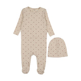 Mema Ecru/Red Hearts Heart Printed Footie Set