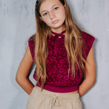 Limited Edition Raspberry Leopard Knit Vest