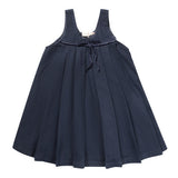 Numu Navy Wool Pleated Swing Dress