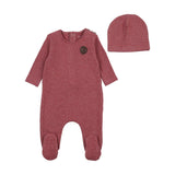 Bee & Dee Cranberry Snuggle Soft Footie Set