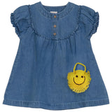 Mini P Denim Crochet Applique Dress