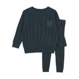 Analogie Deep Teal Chunky Cable Knit Set