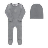Aurora Blue Metallic Crest Collection Footie Set