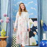 Laurent Light Pink Floral Slip Dress With Cardigan