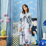 Laurent Grey Floral Slip Dress With Cardigan