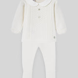Paz Cream Peter Pan Collar Knit Set