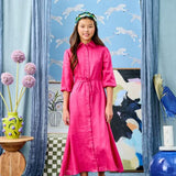 Laurent Fuschia Button Down Dress