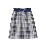 Bace Collection Navy Checked Skirt