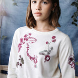 Hev Ivory Scattered Floral Embroidery Sweater