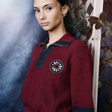 Hev Berry Contrast Trim Sweater