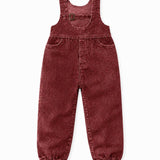 Birnham On The Sea Red Wash Corduroy Buckle Romper