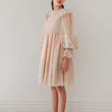 Petite Amalie Cream Lace Applique Tulle Babydoll Dress