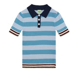 Fub Sea/Pale Blue Striped Rib Polo