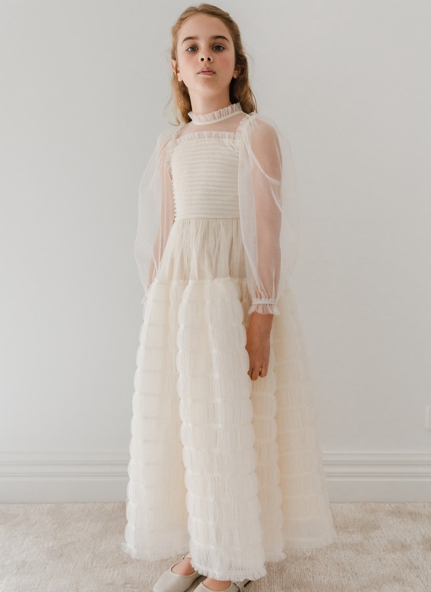 Petite Amalie Cream Smocked Tulle Dress – Young Timers Boutique