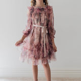 Petite Amalie Photo Rose Printed Tulle Dress