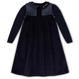 La Nina Navy Corduroy/Leather Trim Jumper Set