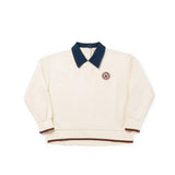 Birnham On The Sea Ecru Denim Collar Sweatshirt