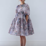Petite Amalie Fantasy Print Organza Dress