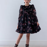 Petite Amalie Black Floral Organza Dress
