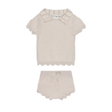 Teela Winter White Collar Knit Set