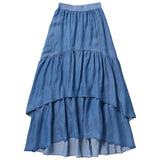 Zaikamoya Blue Denim Layered Skirt