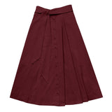 Zaikamoya Burgundy Maxi Skirt With Buttons